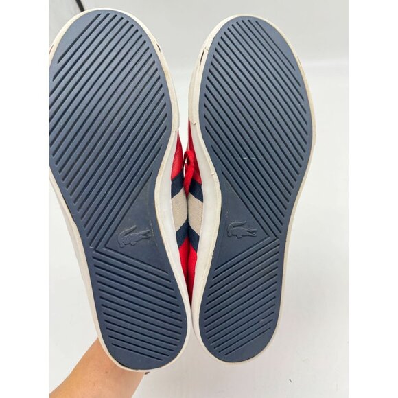 Lacoste Mens Grad Vulc 120 2 P Sneaker Size Red Leather Sneakers Size 8.5 Red - Picture 10 of 13